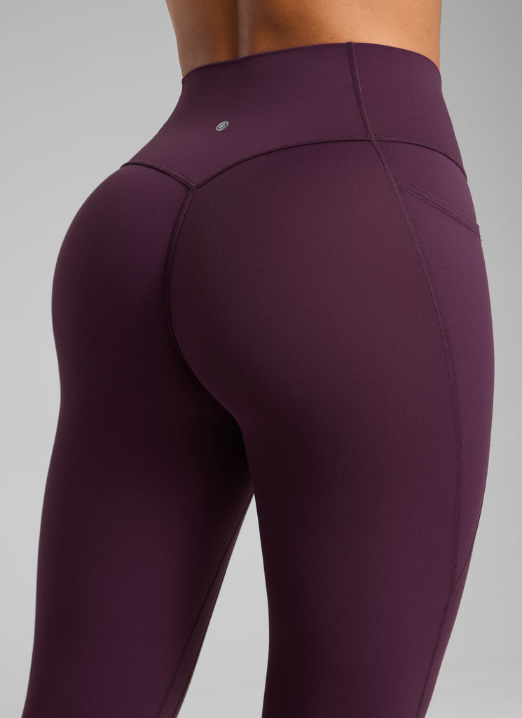 CRZ YOGA Women's Butterlift High Rise No Front Seam Pocket Legging Deep Purple