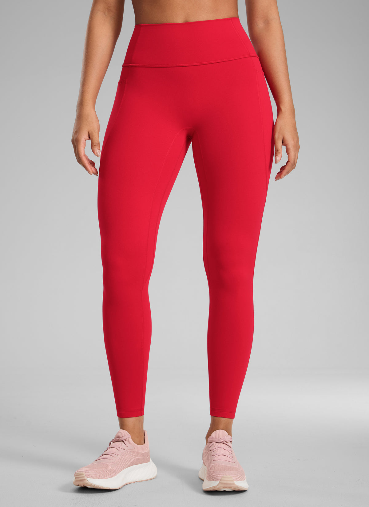 CRZ YOGA Women's Butterlift High Rise No Front Seam Pocket Legging Aurora Red @model_info:C