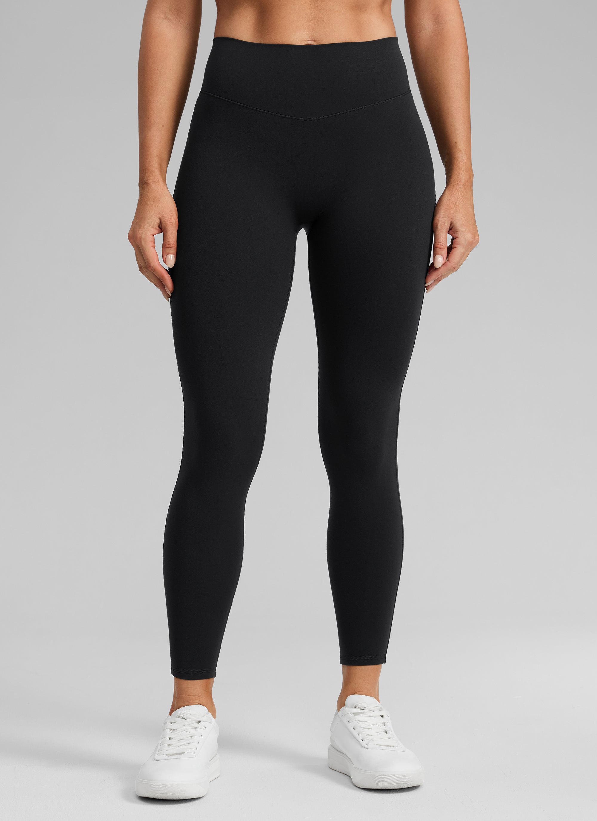 CRZ YOGA Women's Skinsoft High Rise No Front Seam Scrunch Legging 25'' Black