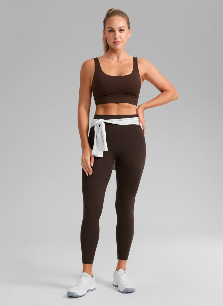 CRZ YOGA Women's Skinsoft High Rise No Front Seam Scrunch Legging 25'' Hot Fudge Brown
