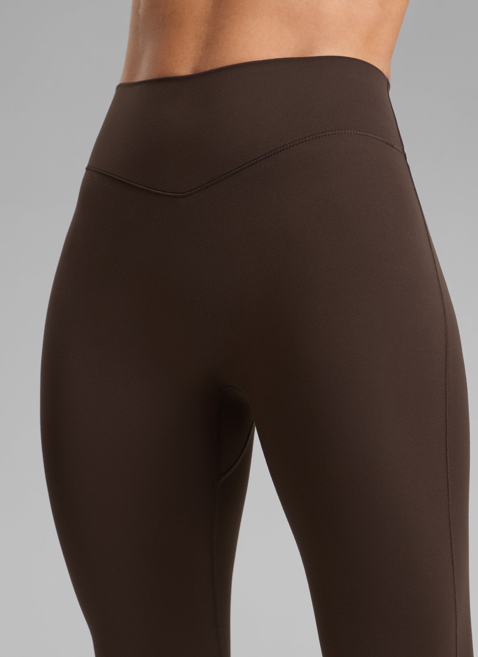 CRZ YOGA Women's Skinsoft High Rise No Front Seam Scrunch Legging 25'' Hot Fudge Brown