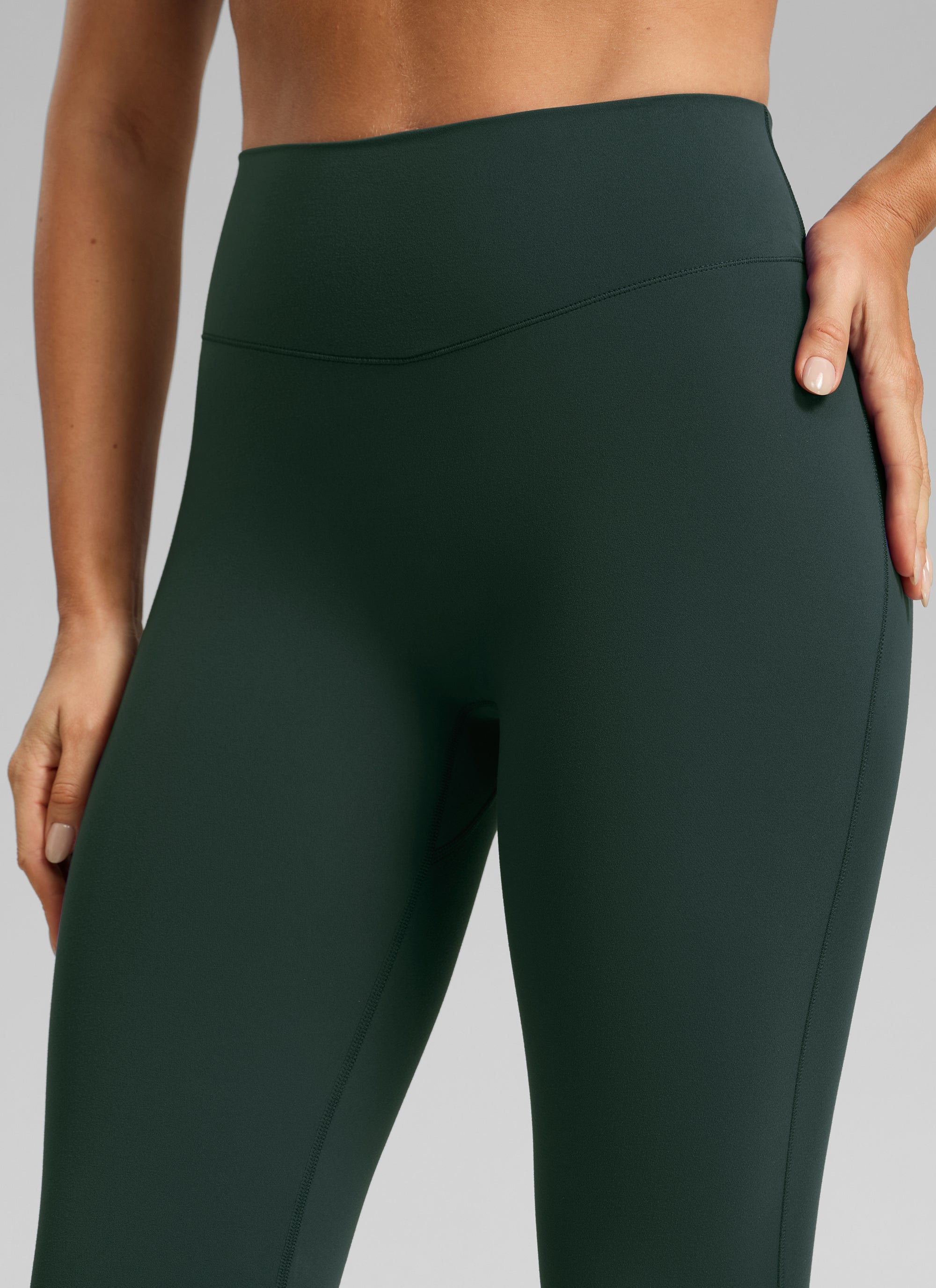CRZ YOGA Women's Skinsoft High Rise No Front Seam Scrunch Legging 25'' Legend Green