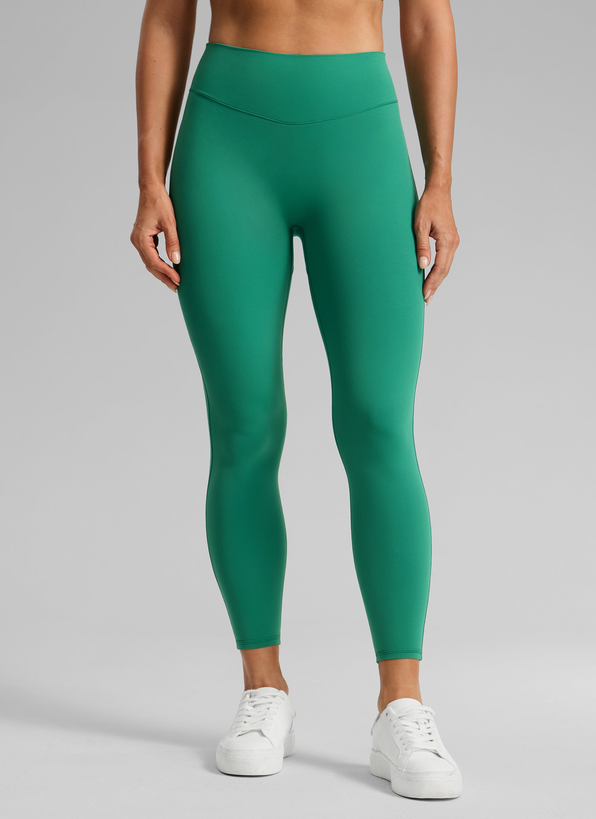 CRZ YOGA Women's Skinsoft High Rise No Front Seam Scrunch Legging 25'' Cascadia Green