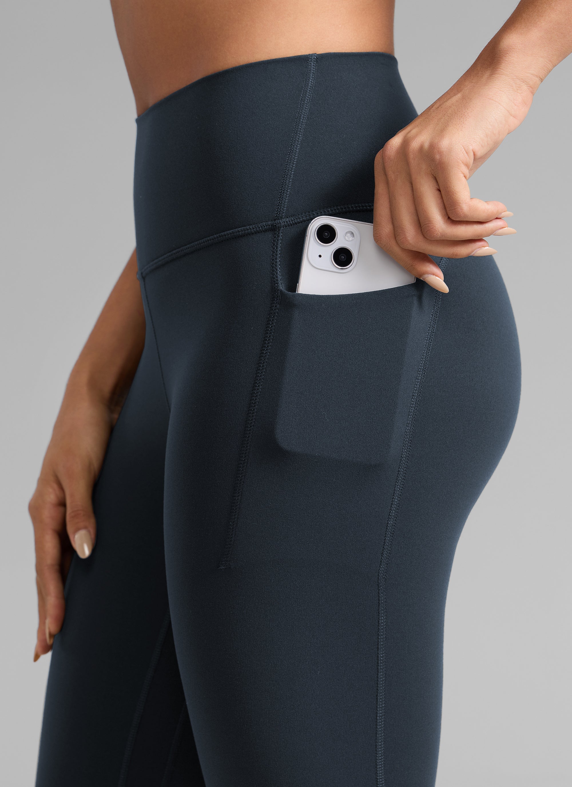 CRZ YOGA Women's Butterlift Workout High Rise Pocket Leggings 25'' True Navy