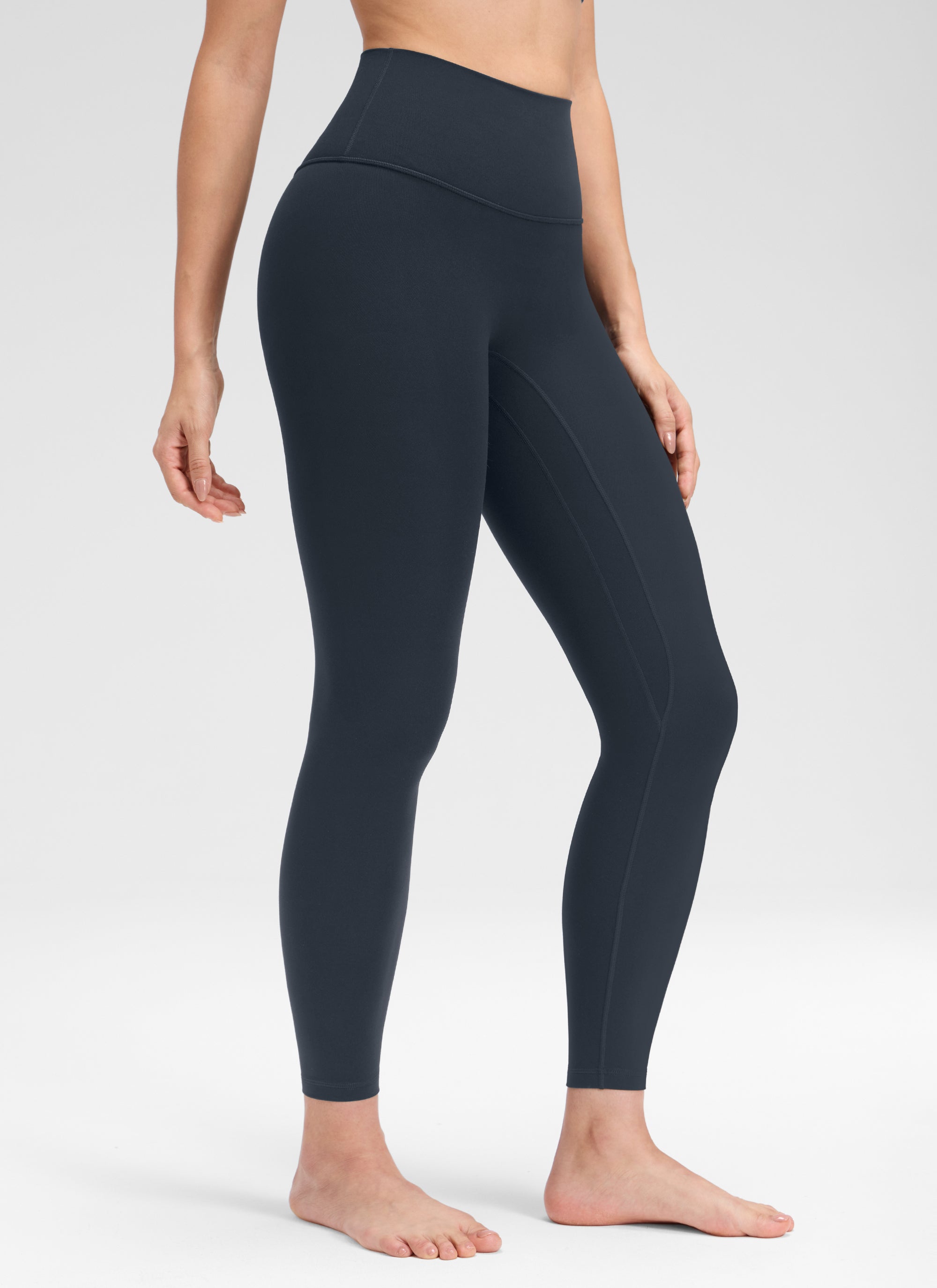 CRZ YOGA Women's Butterluxe Yoga High Rise No Front Seam Legging 25'' True Navy