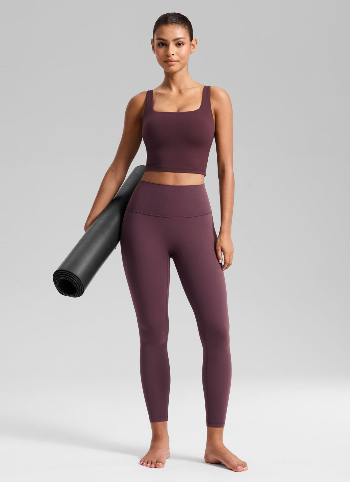 CRZ YOGA Women's Butterluxe Yoga High Rise No Front Seam Legging 25'' Plumbrown @model_info:T