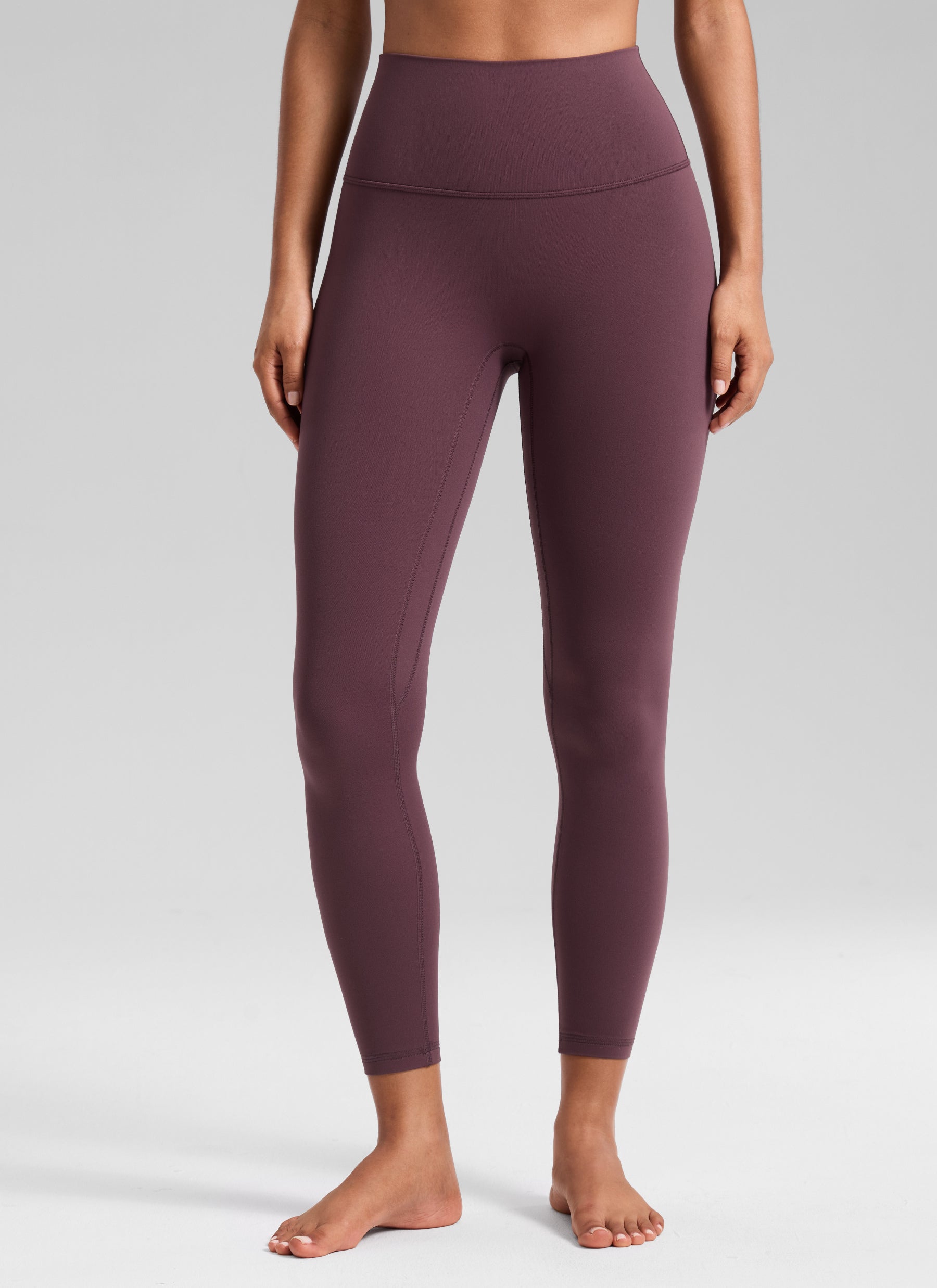 CRZ YOGA Women's Butterluxe Yoga High Rise No Front Seam Legging 25'' Plumbrown @model_info:T