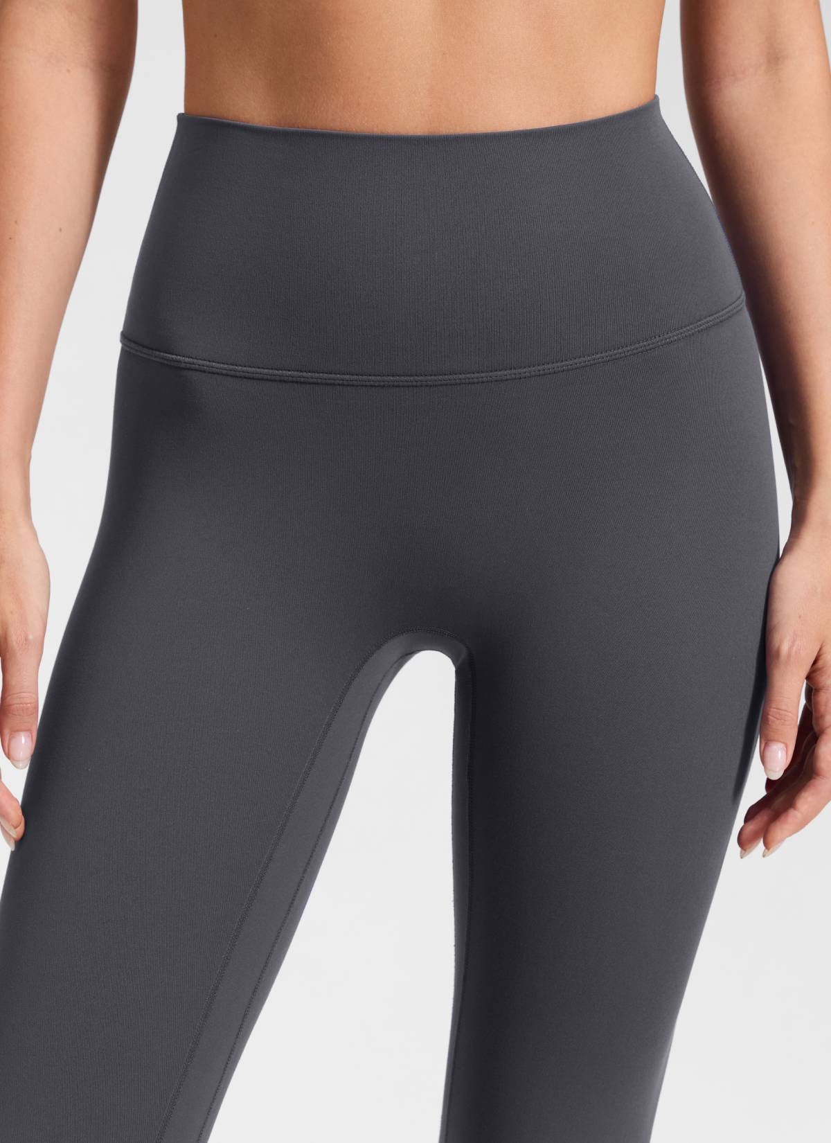 CRZ YOGA Women's Butterluxe Yoga High Rise No Front Seam Legging 25'' Graphite Grey