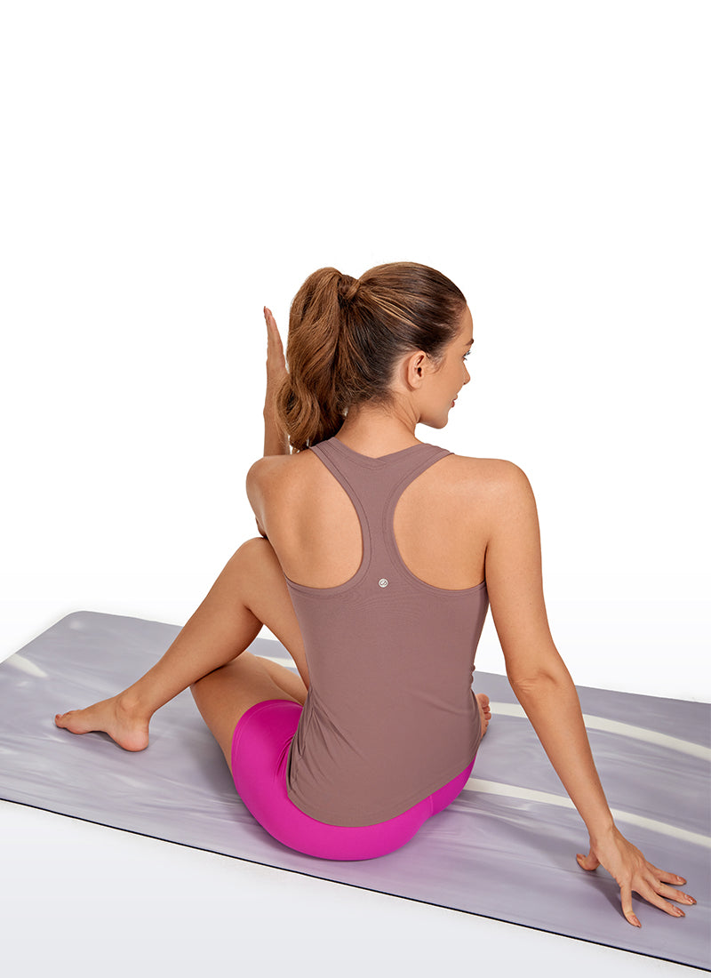 CRZ YOGA Women's Yoga Slim Fit Tops Butterluxe Tank Racerback Mauve @model_info:D