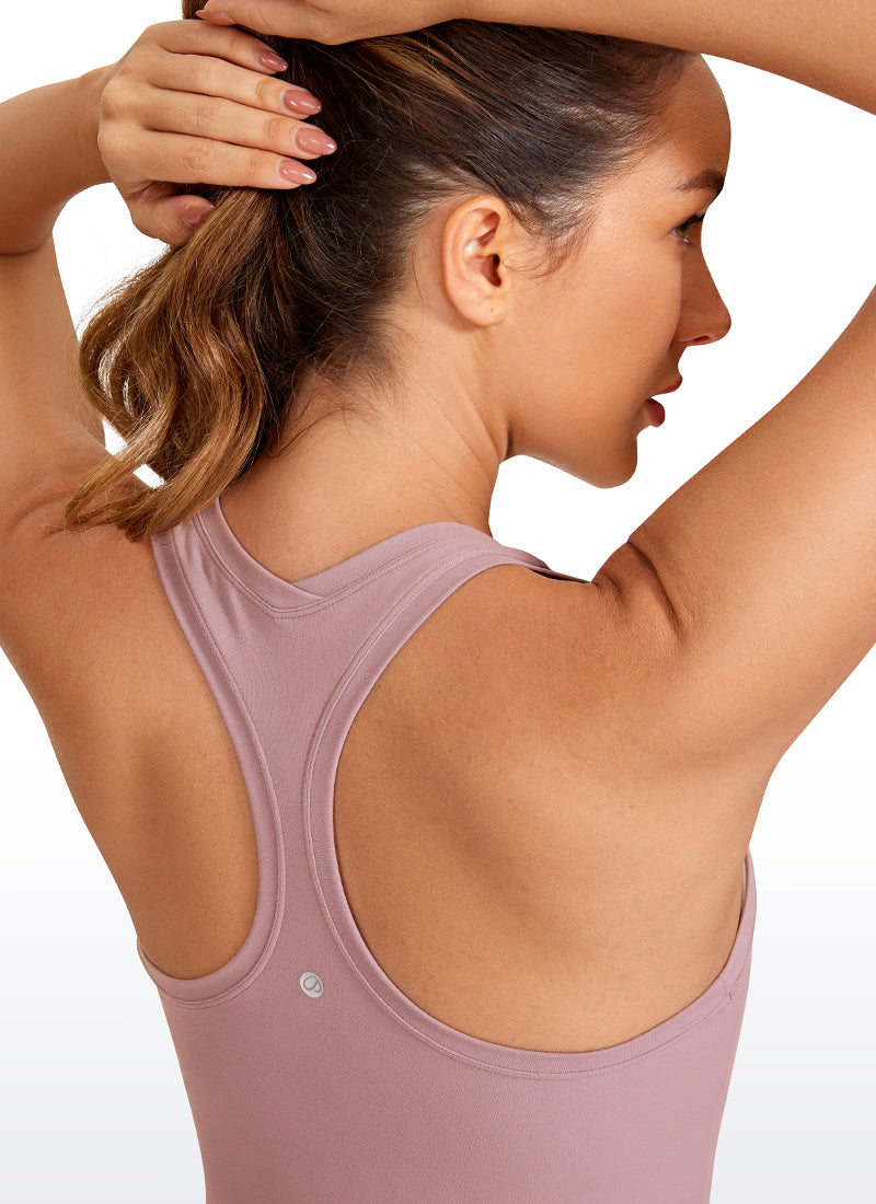 CRZ YOGA Women's Yoga Tight Fit Butterluxe Crewneck Tank Top Racerback Rose Fragrant Purple @model_info:NEW3