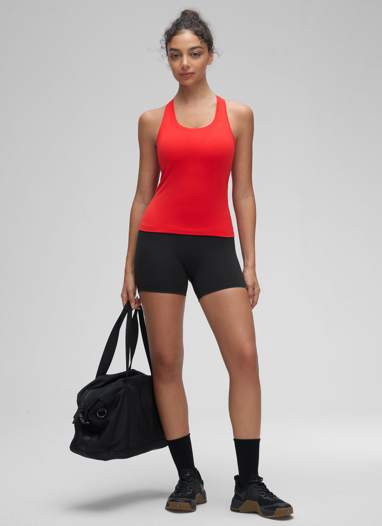 CRZ YOGA Women's Yoga Tight Fit Butterluxe Crewneck Tank Top Racerback Rose Fragrant Purple