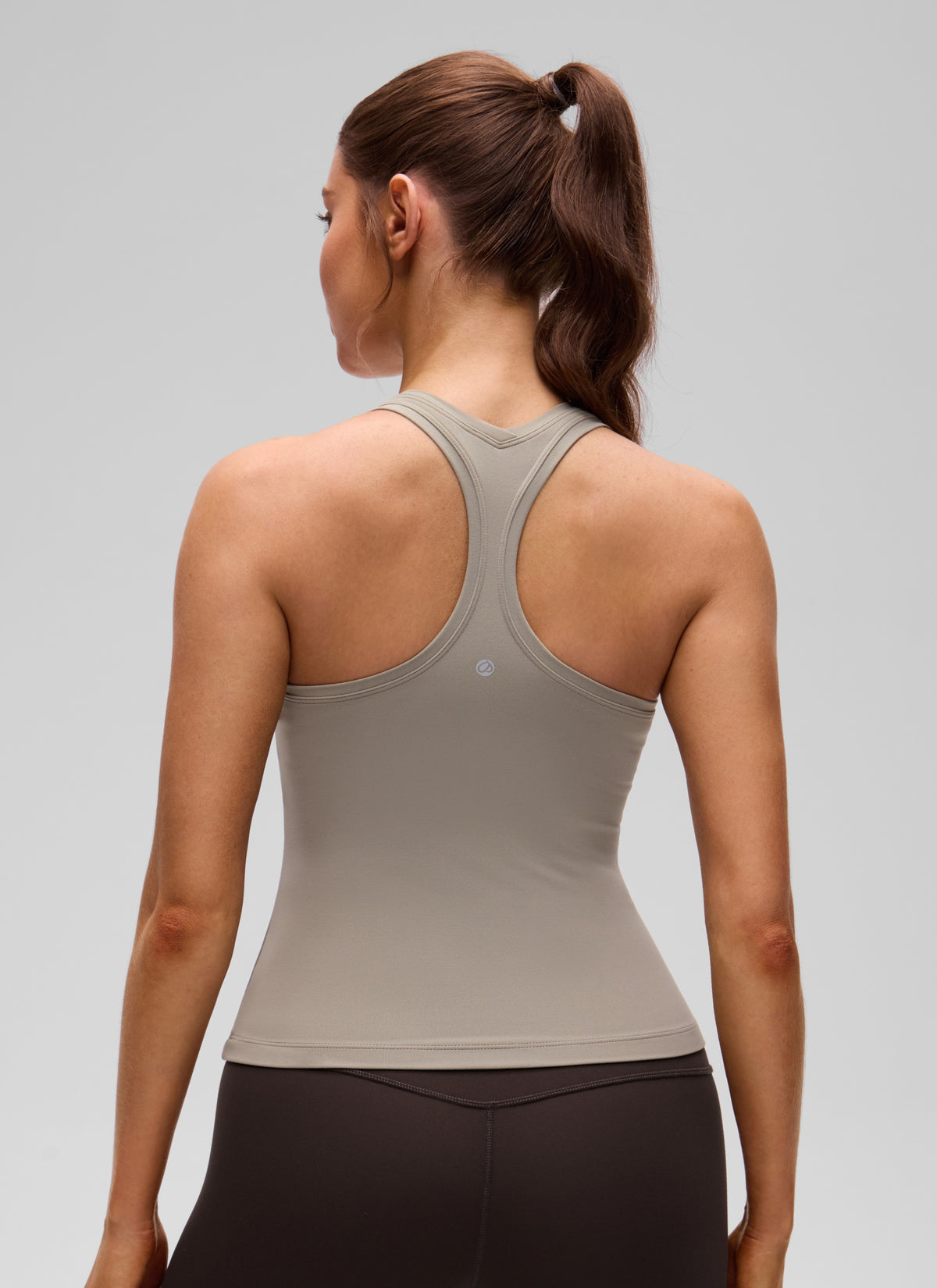 CRZ YOGA Women's Yoga Tight Fit Butterluxe Crewneck Tank Top Racerback Warm Ash Grey @model_info:V