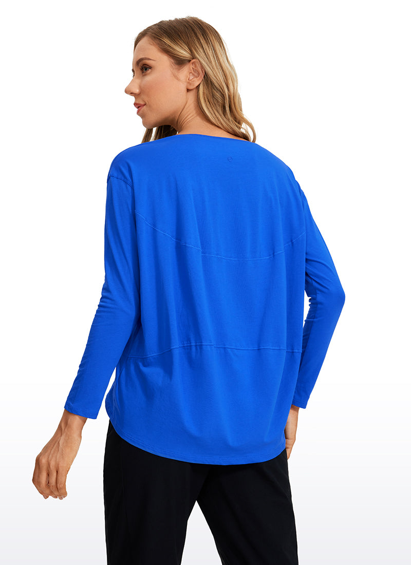 Pima Cotton Boat Neck Long Sleeve