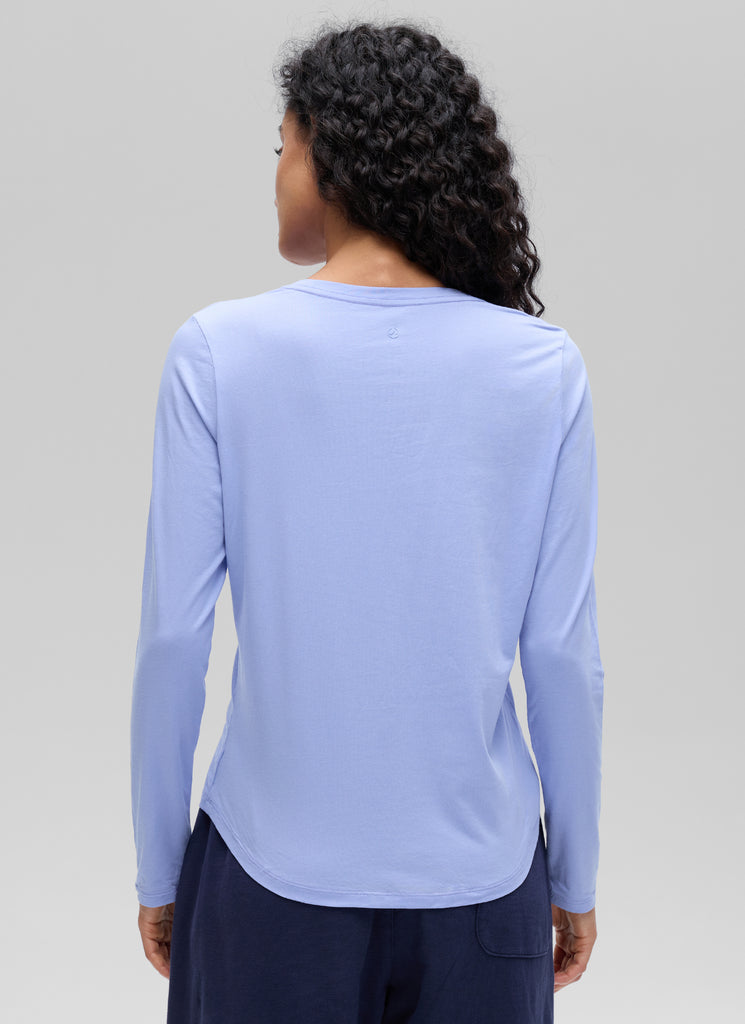 CRZ YOGA Women's Yoga Classic Fit Tops Pima Cotton Workout Long Sleeve Green Jade