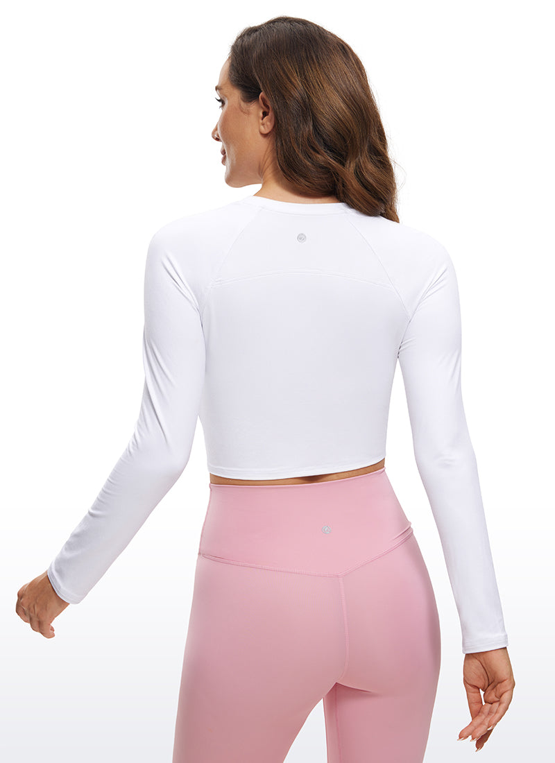 Brushed High Neck Cropped Long Sleeve