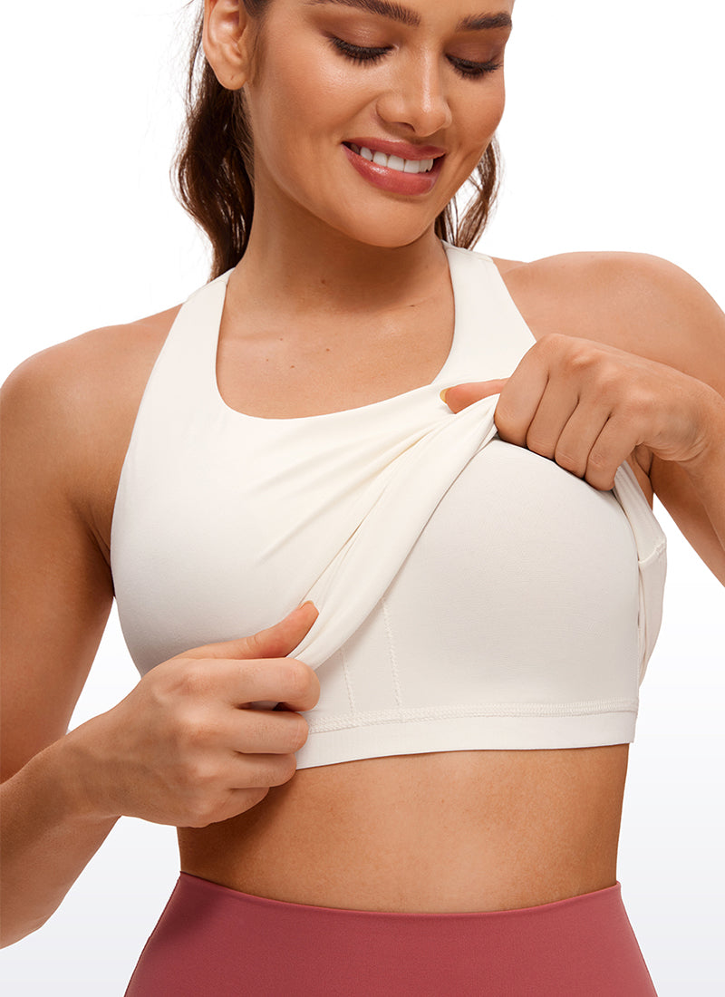 CRZ YOGA Women's Yoga Tight Fit Tops Butterluxe Built-in Bra Tank White Apricot @model_info:CE