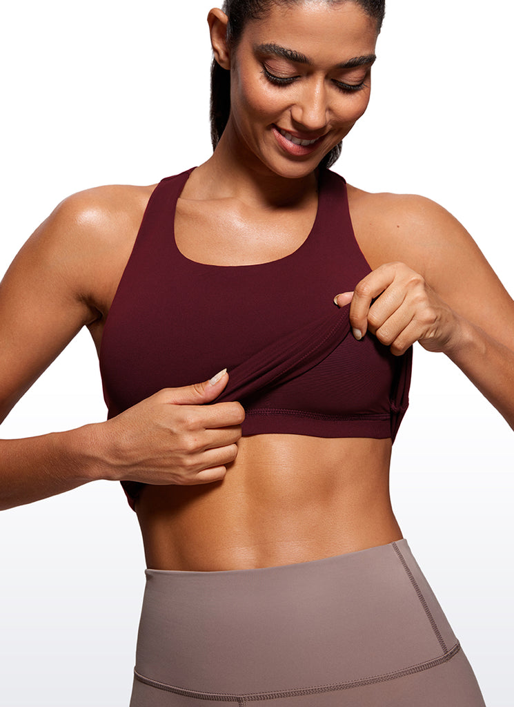 CRZ YOGA Women's Yoga Tight Fit Tops Butterluxe Built-in Bra Tank Dark Carbon