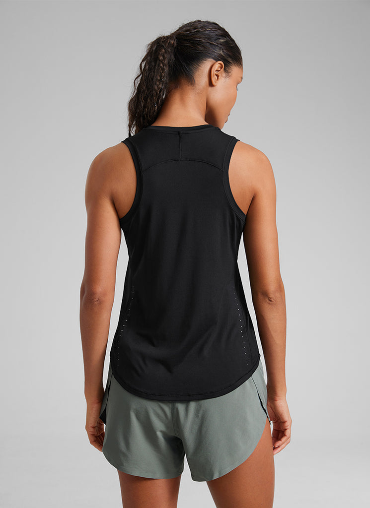 CRZ YOGA Women's Running Relaxed Fit Ultralight Tank Top Racerback Black