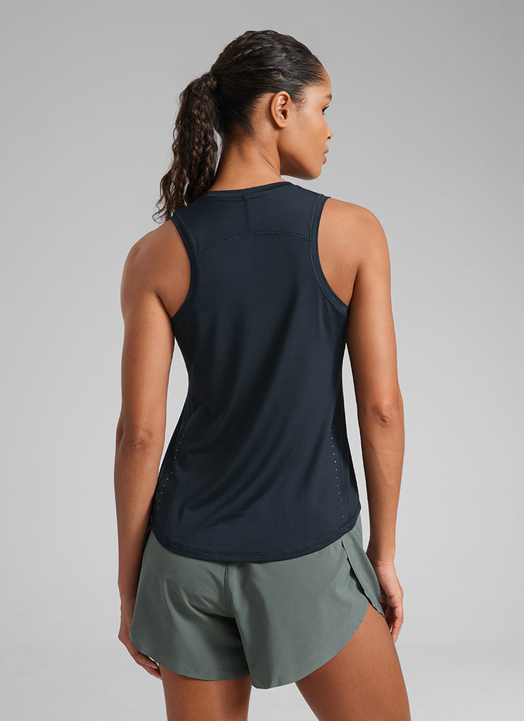 CRZ YOGA Women's Running Relaxed Fit Ultralight Tank Top Racerback Platinum Heather
