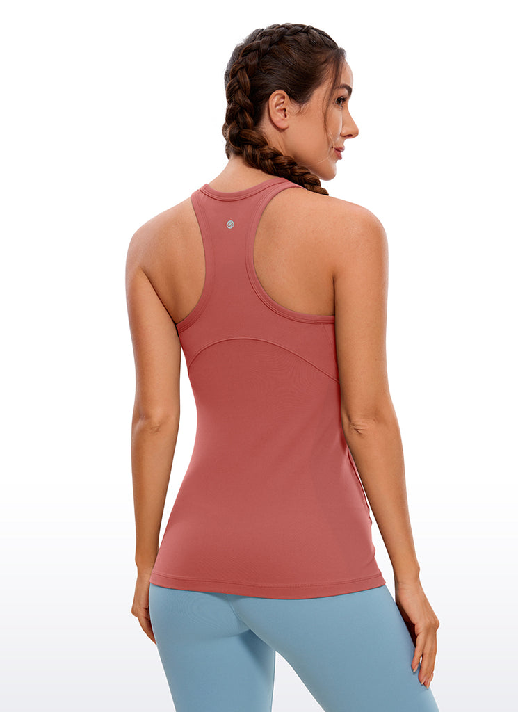 CRZ YOGA Women's Yoga Slim Fit Top Butterluxe Tank Racerback High Neck Magenta Purple