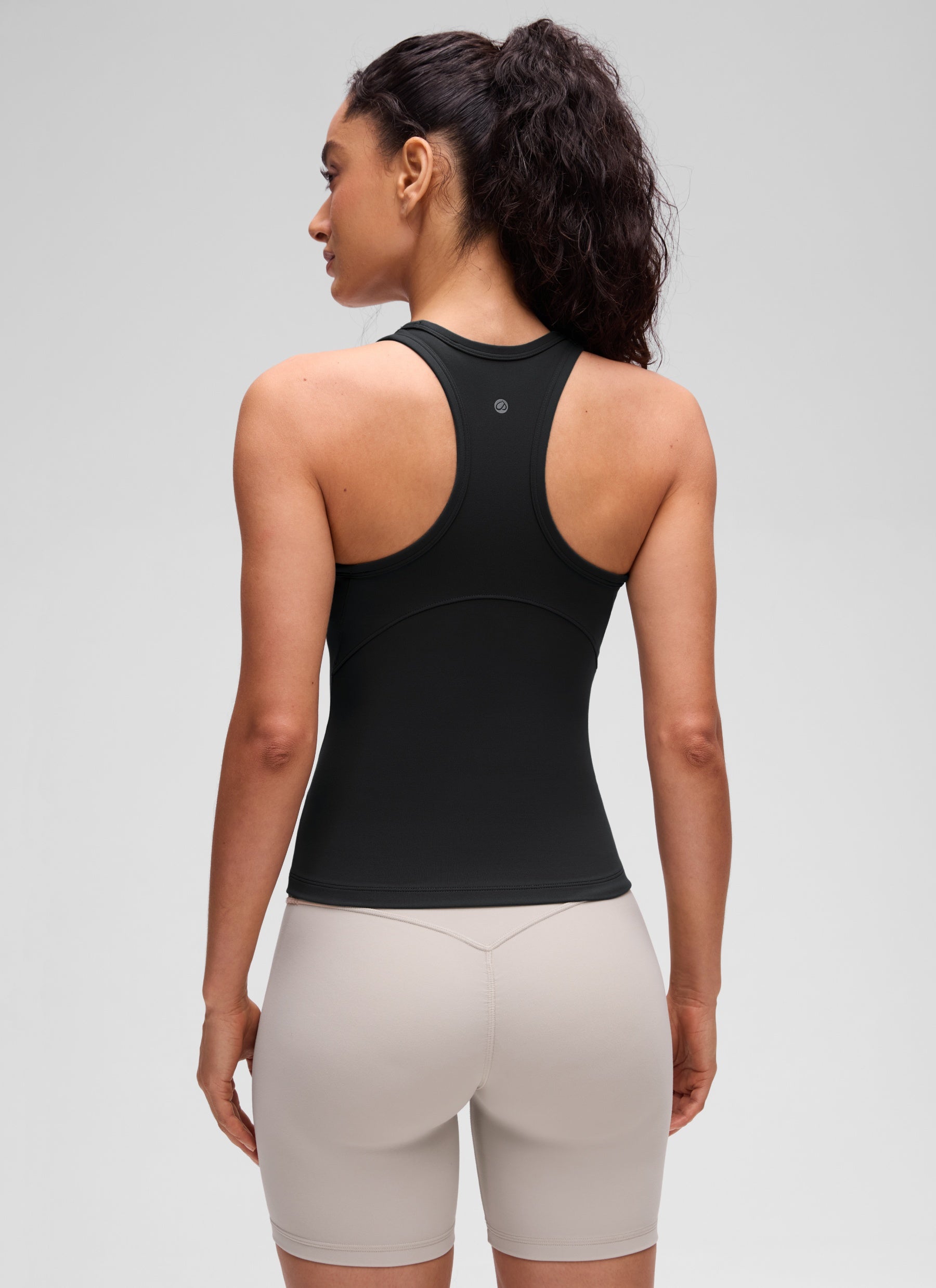 CRZ YOGA Women's Yoga Tight Fit Tops Butterluxe Tank Top High Neck Black @model_info:Larissa