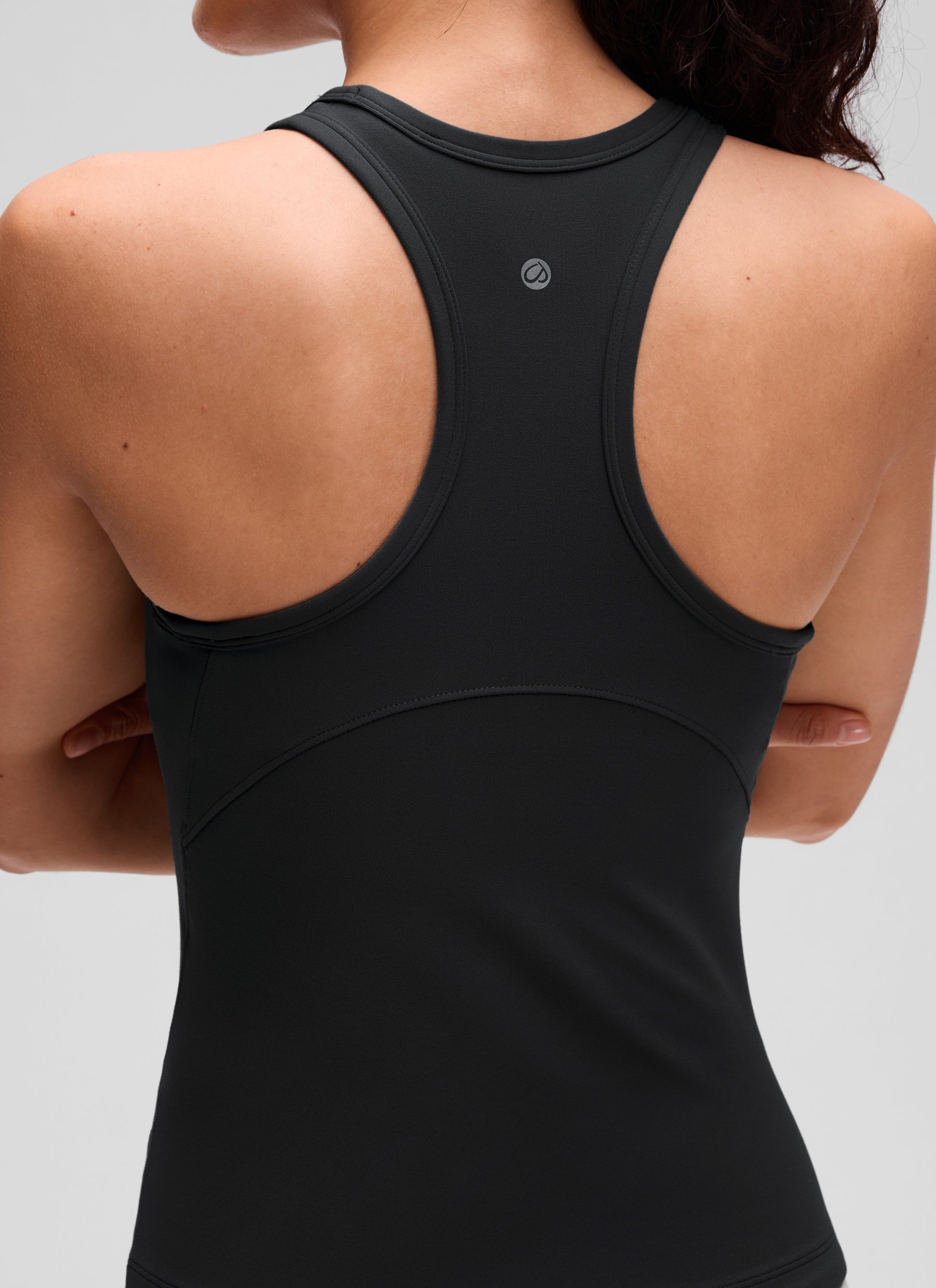 CRZ YOGA Women's Yoga Tight Fit Tops Butterluxe Tank Top High Neck Black @model_info:Larissa