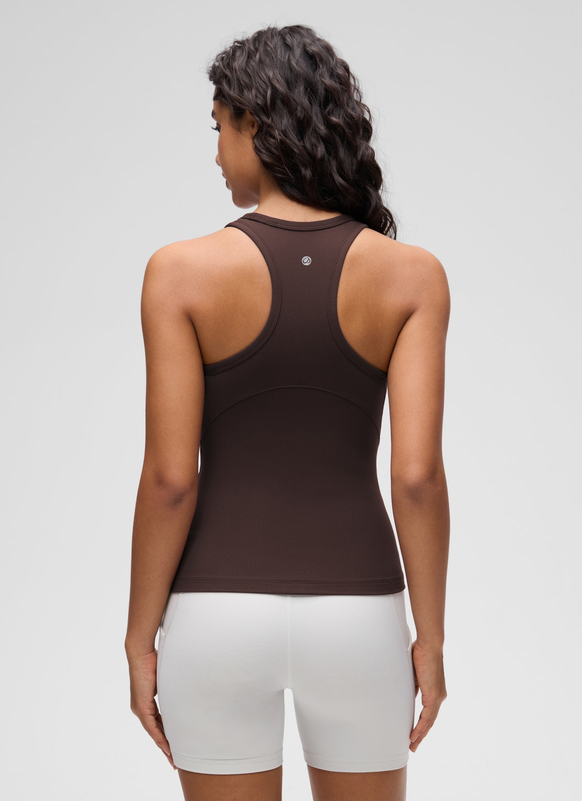 CRZ YOGA Women's Yoga Tight Fit Tops Butterluxe Tank Top High Neck Hot Fudge Brown @model_info:Liss