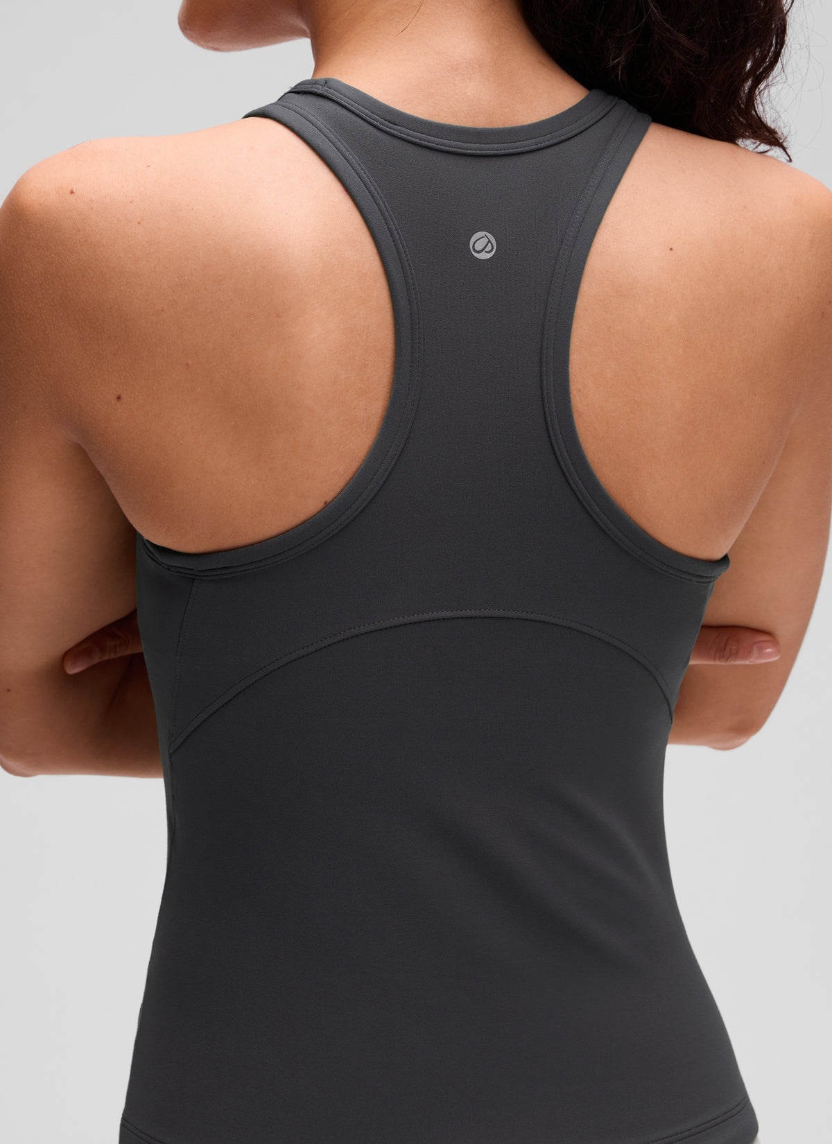 CRZ YOGA Women's Yoga Tight Fit Tops Butterluxe Tank Top High Neck Mysterious Grey @model_info:Larissa