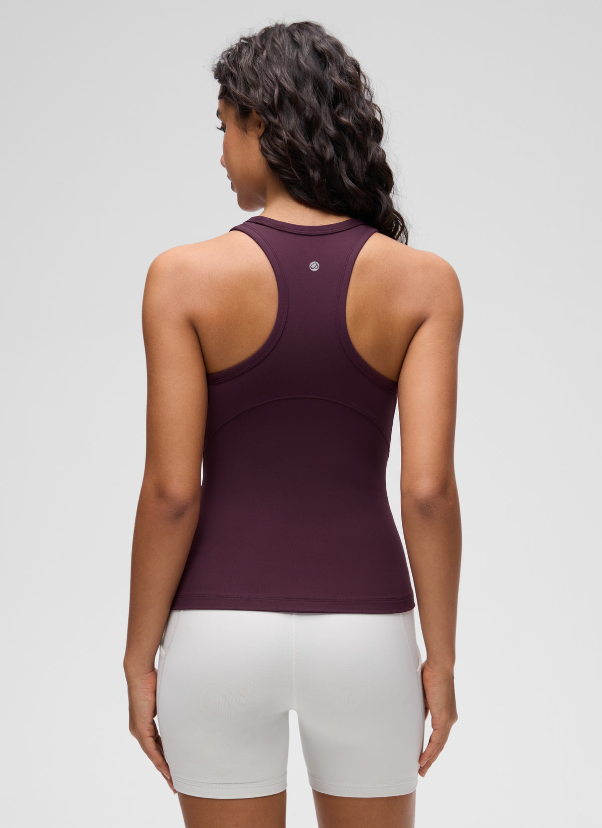 CRZ YOGA Women's Yoga Tight Fit Tops Butterluxe Tank Top High Neck Deep Purple @model_info:Liss