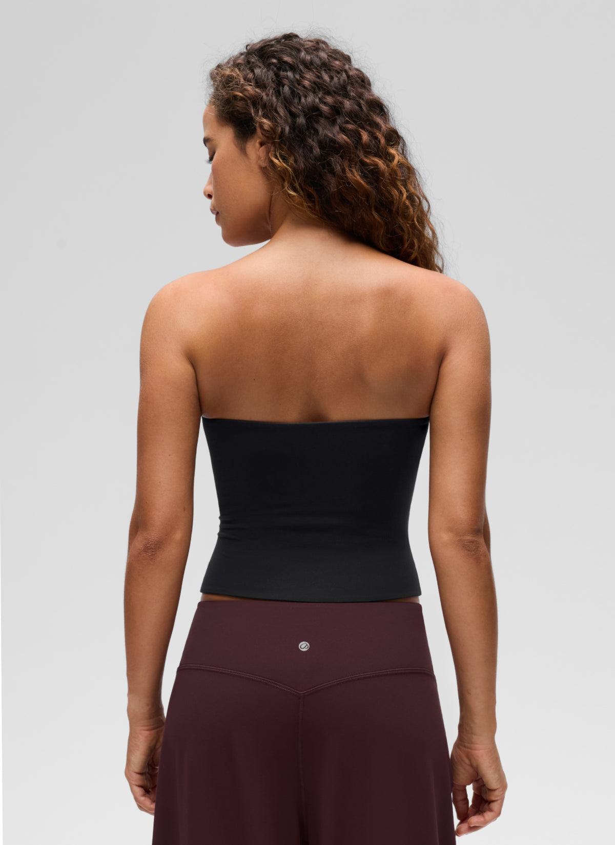 CRZ YOGA Women's Casual Butterluxe Tight Fit Strapless Tops Black @model_info:G