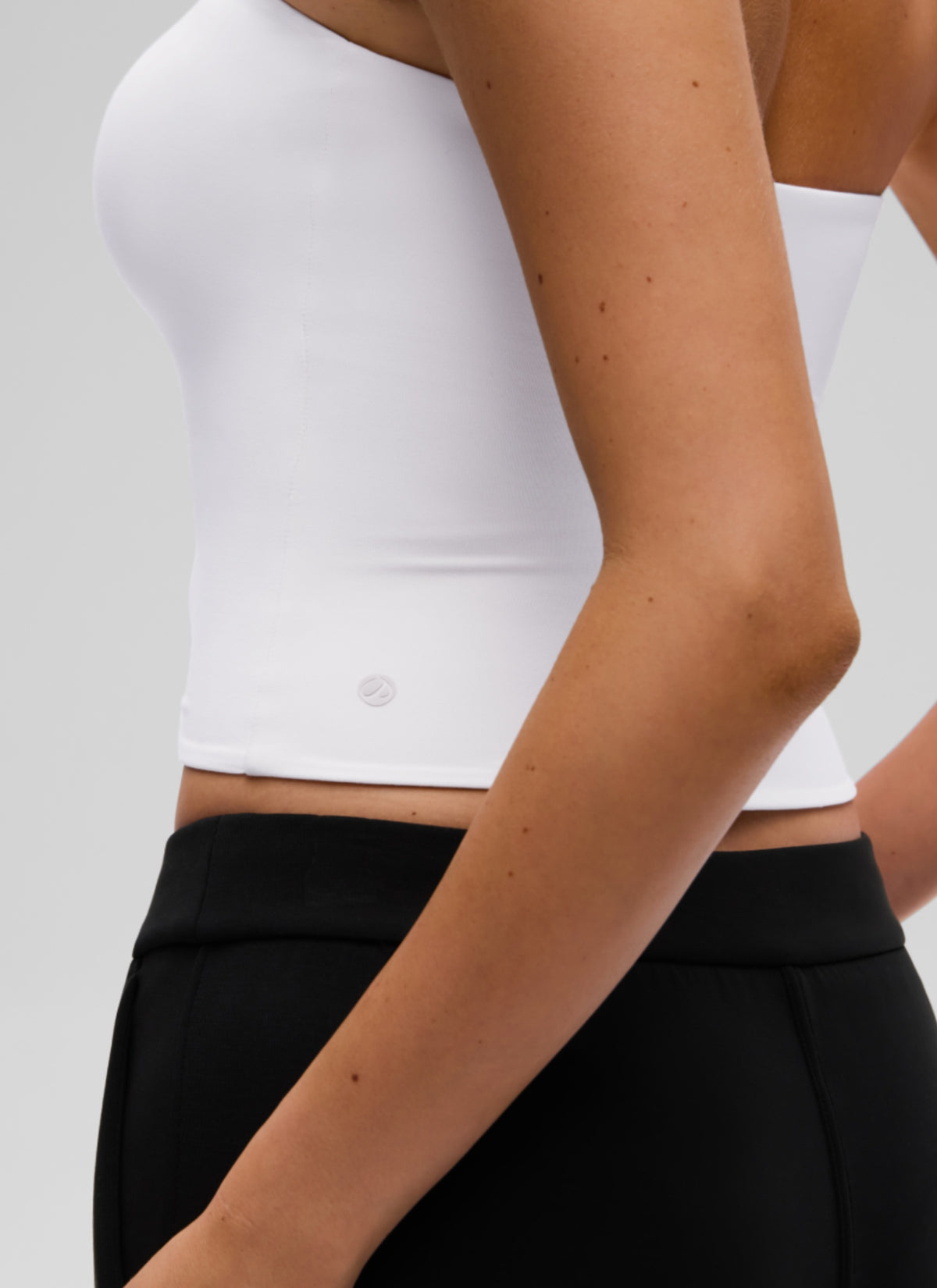 CRZ YOGA Women's Casual Butterluxe Tight Fit Strapless Tops White @model_info:K