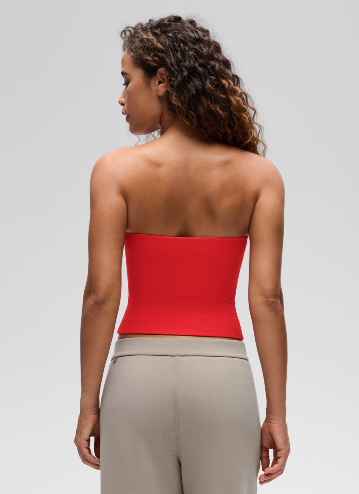 CRZ YOGA Women's Casual Butterluxe Tight Fit Strapless Tops Deep Red @model_info:G