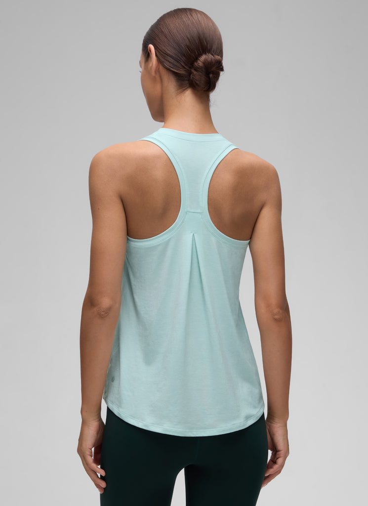 CRZ YOGA Women's Racerback Tank Tops High Crewneck Sleeveless Soft Flowy Wild Indigo