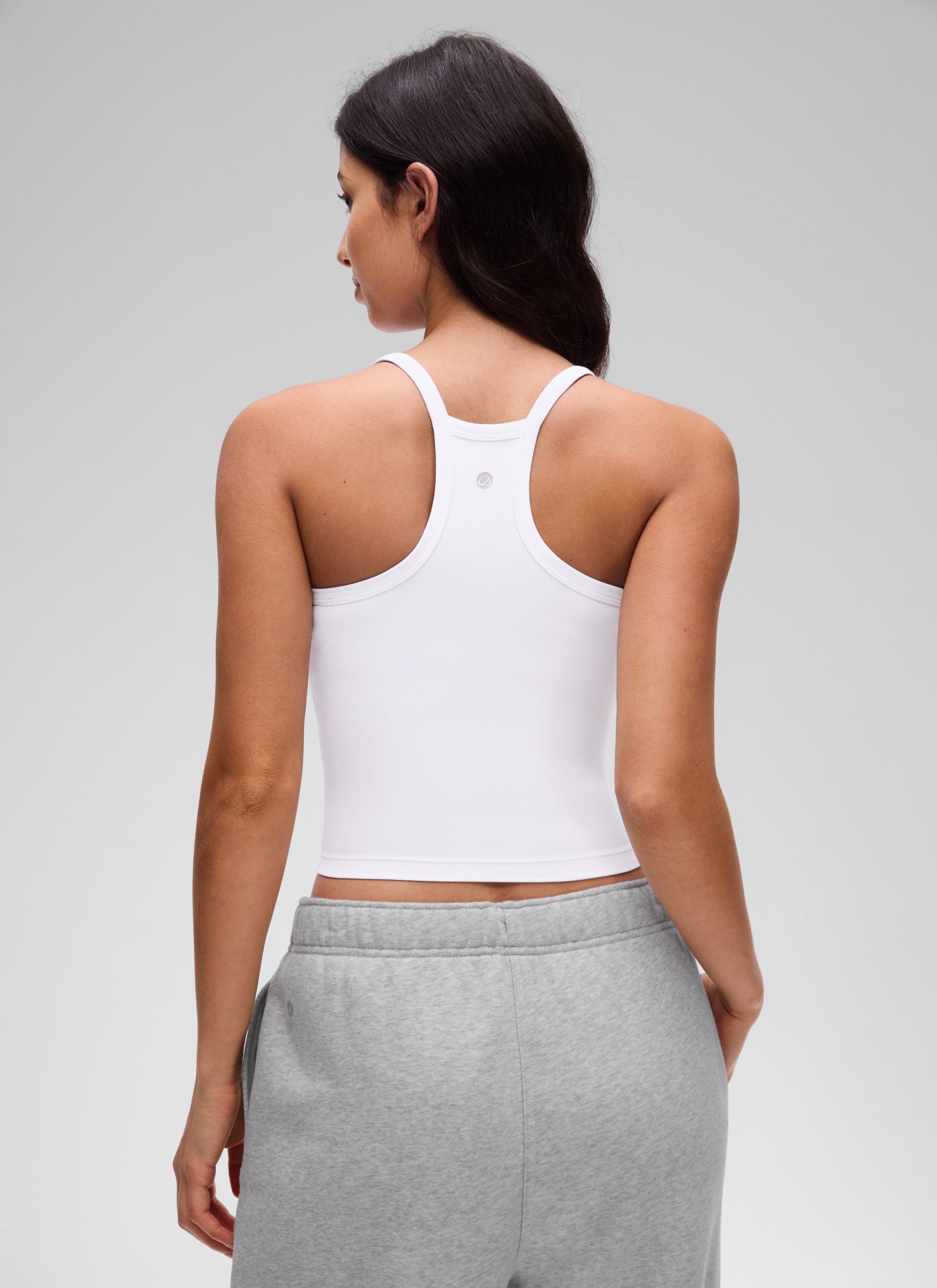 CRZ YOGA Women's Butterluxe Soft Double Lined V Neck Racerback Tanks White @model_info:Maysa