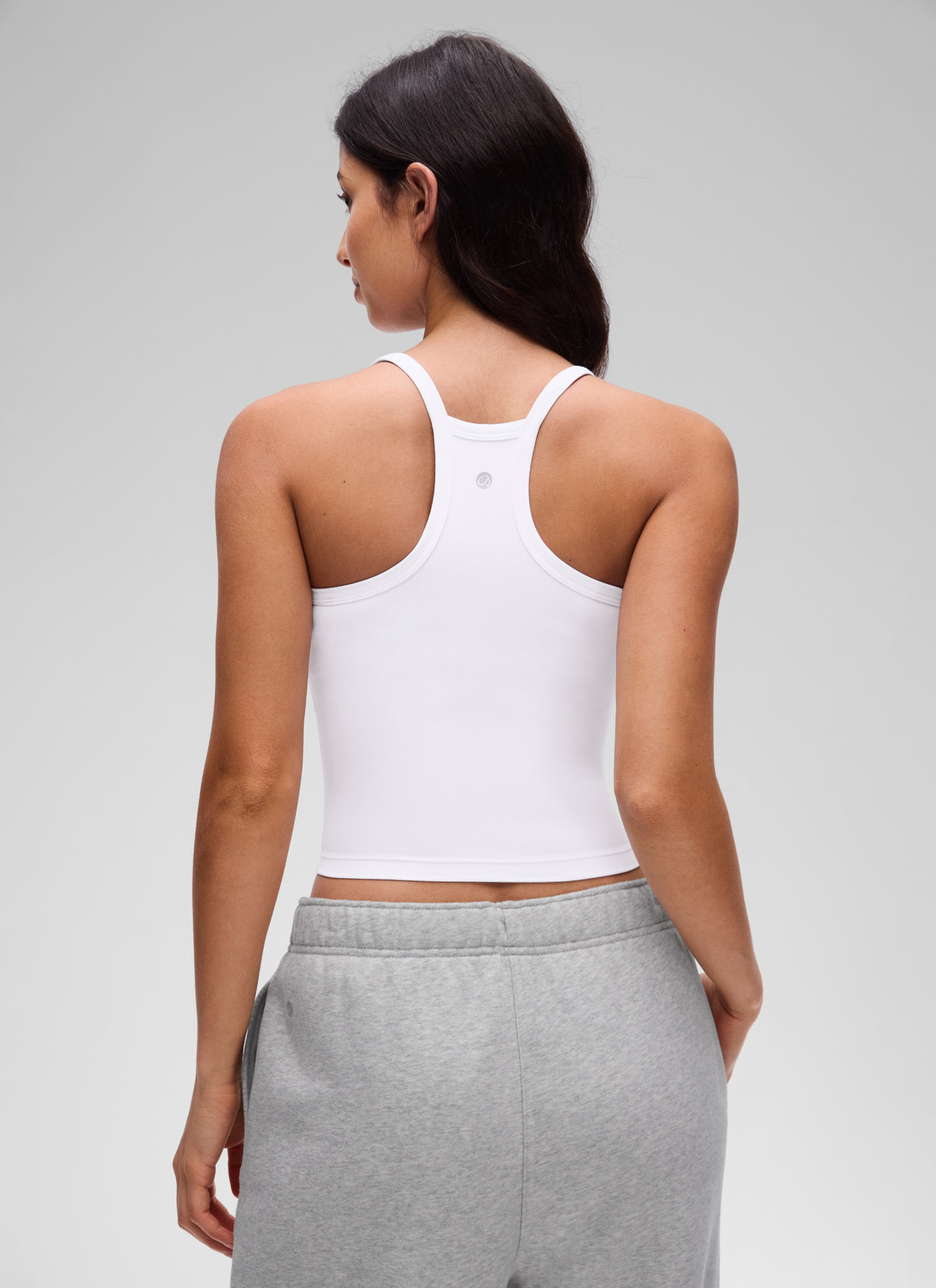 CRZ YOGA Women's Butterluxe Soft Double Lined V Neck Racerback Tanks White @model_info:Maysa