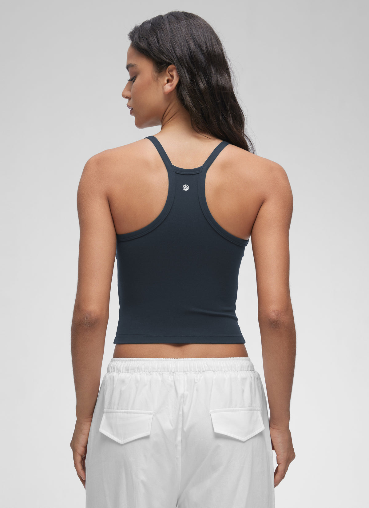 CRZ YOGA Women's Butterluxe Soft Double Lined V Neck Racerback Tanks True Navy @model_info:Winma