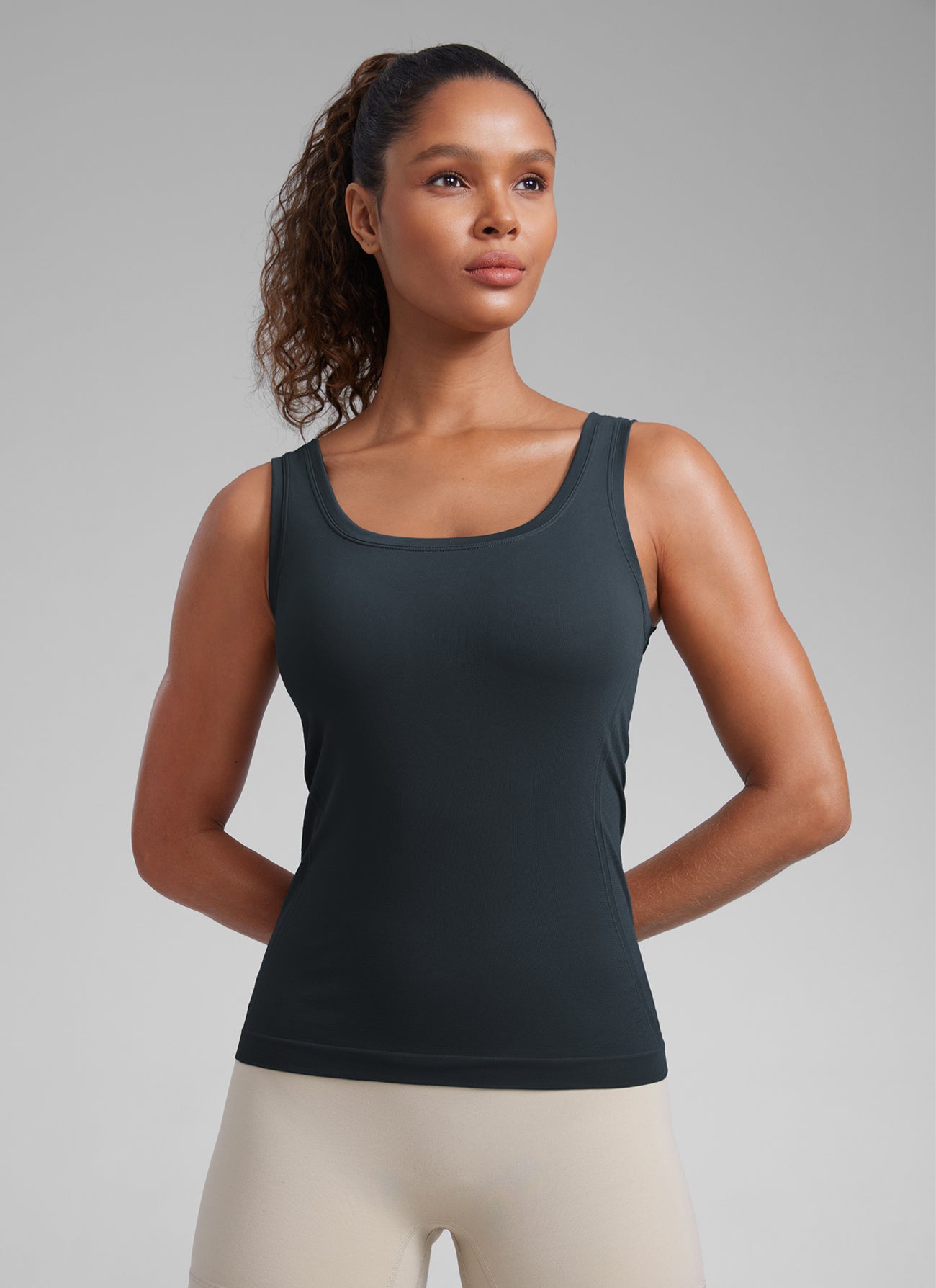 CRZ YOGA Women's Training  Low U-Back Breathable Top Sleeveless U Neck True Navy