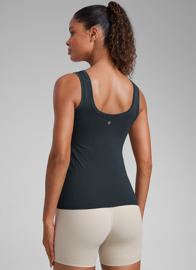 CRZ YOGA Women's Training  Low U-Back Breathable Top Sleeveless U Neck True Navy
