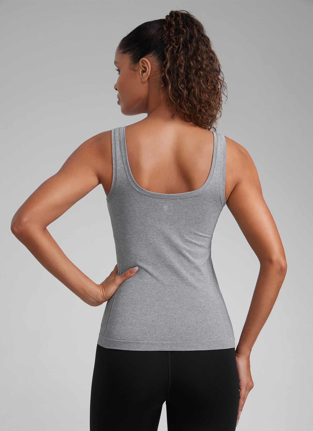 CRZ YOGA Women's Training  Low U-Back Breathable Top Sleeveless U Neck Slate Grey Marl