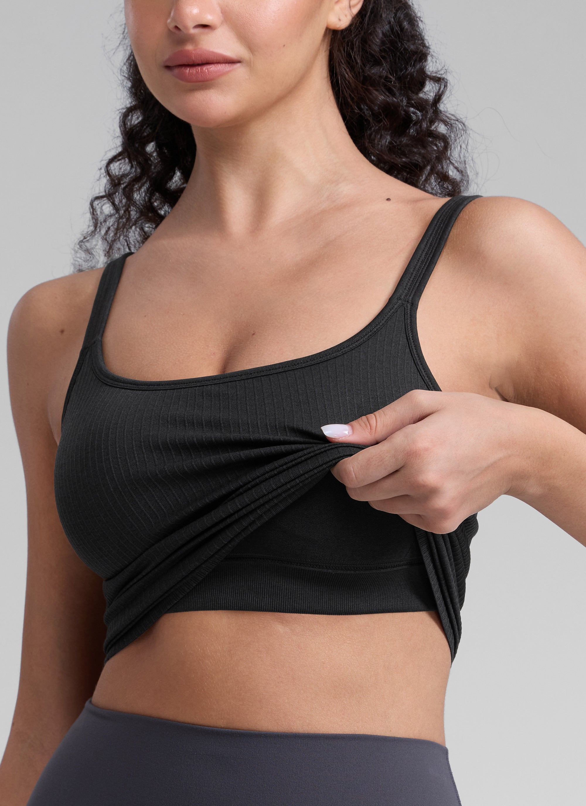 CRZ YOGA Women's Yoga Training Seamless Padded U Back Sports Bra Black