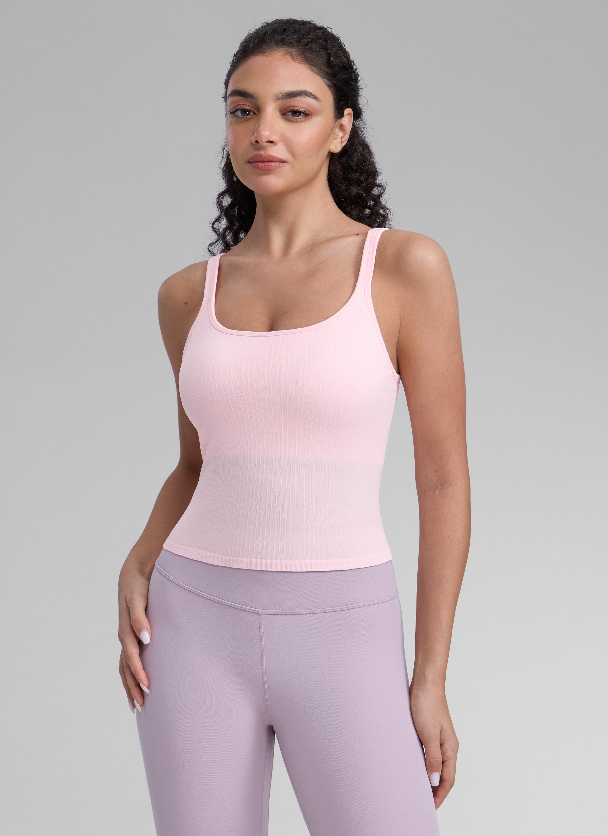 CRZ YOGA Women's Yoga Training Seamless Padded U Back Sports Bra Strawberry Pink