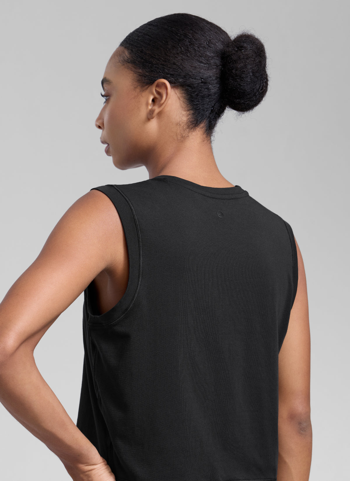 CRZ YOGA Women Workout Casual Poly Cotton-Blend Muscle Tank Quick Dry Black
