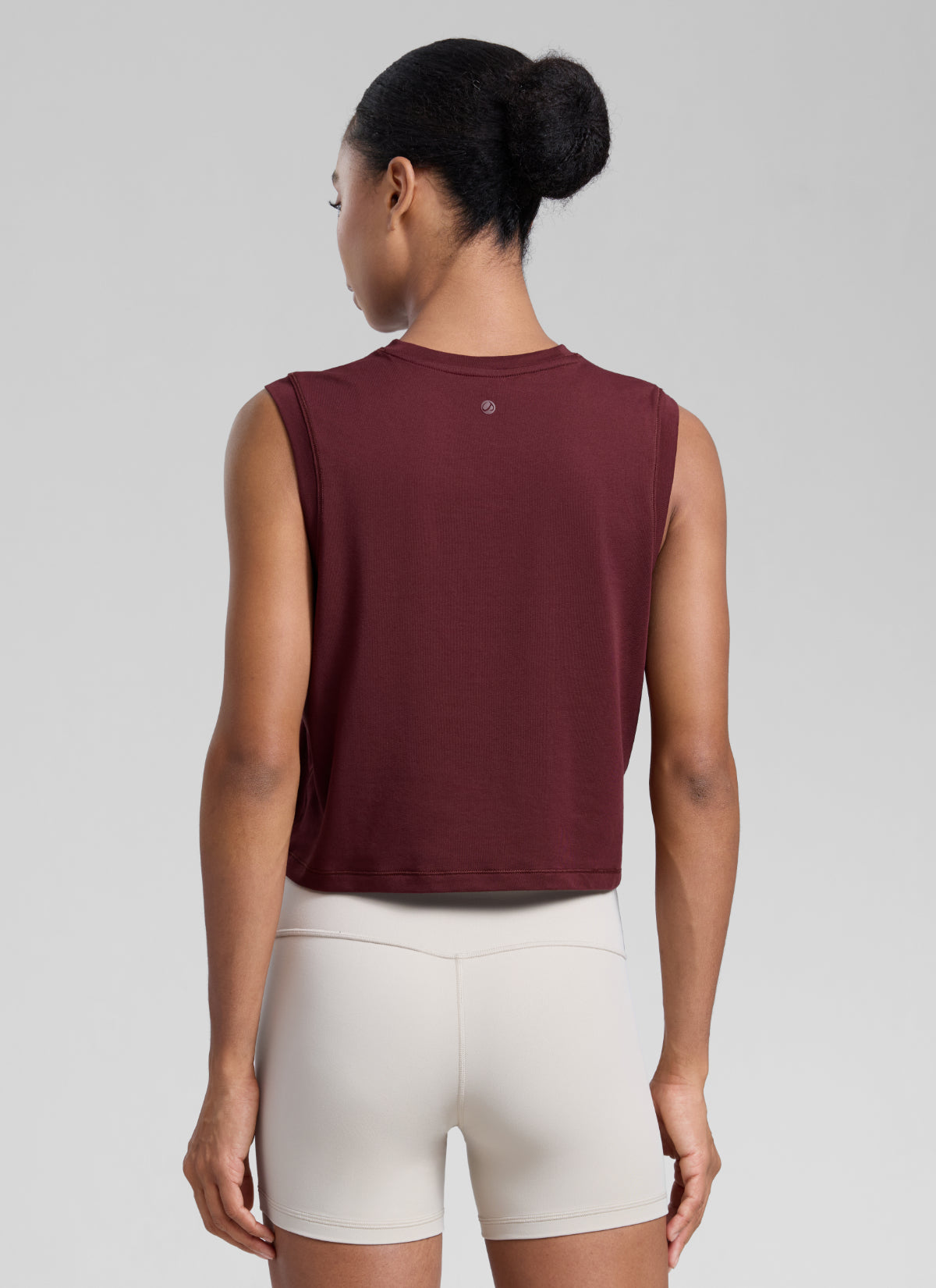 CRZ YOGA Women Workout Casual Poly Cotton-Blend Muscle Tank Quick Dry Red Merlot