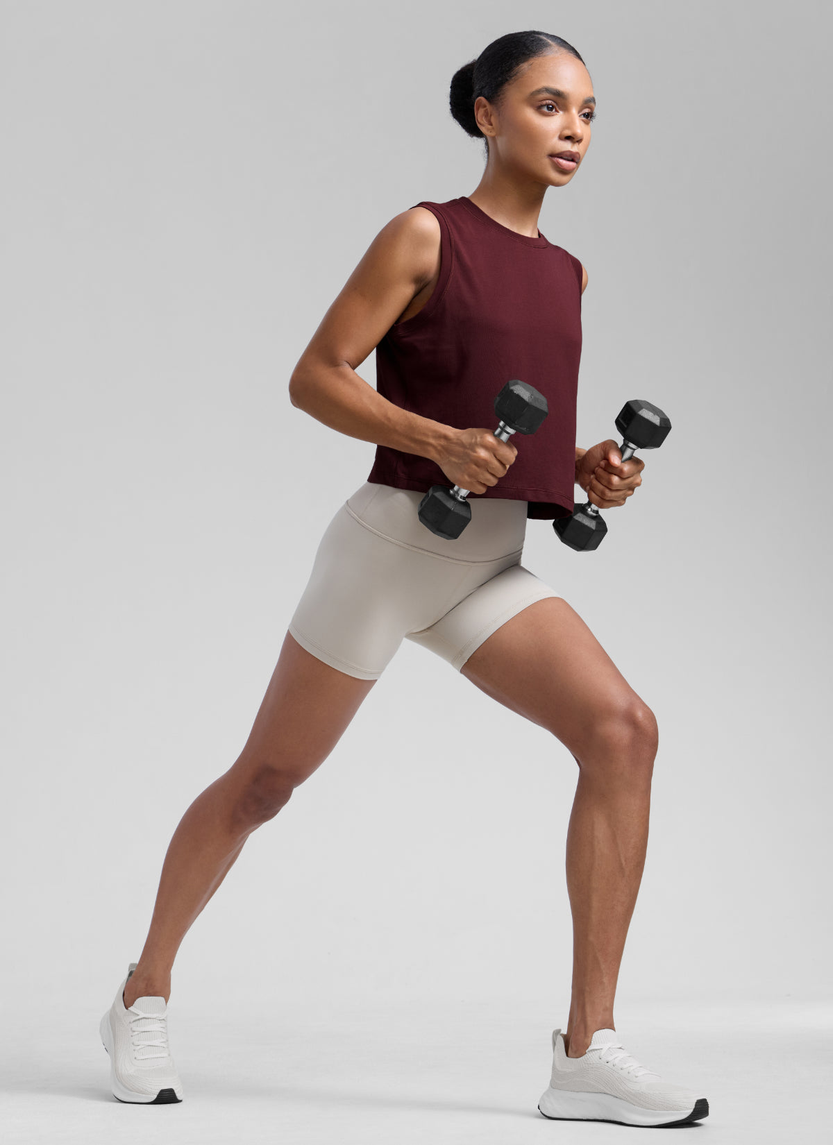 CRZ YOGA Women Workout Casual Poly Cotton-Blend Muscle Tank Quick Dry Red Merlot