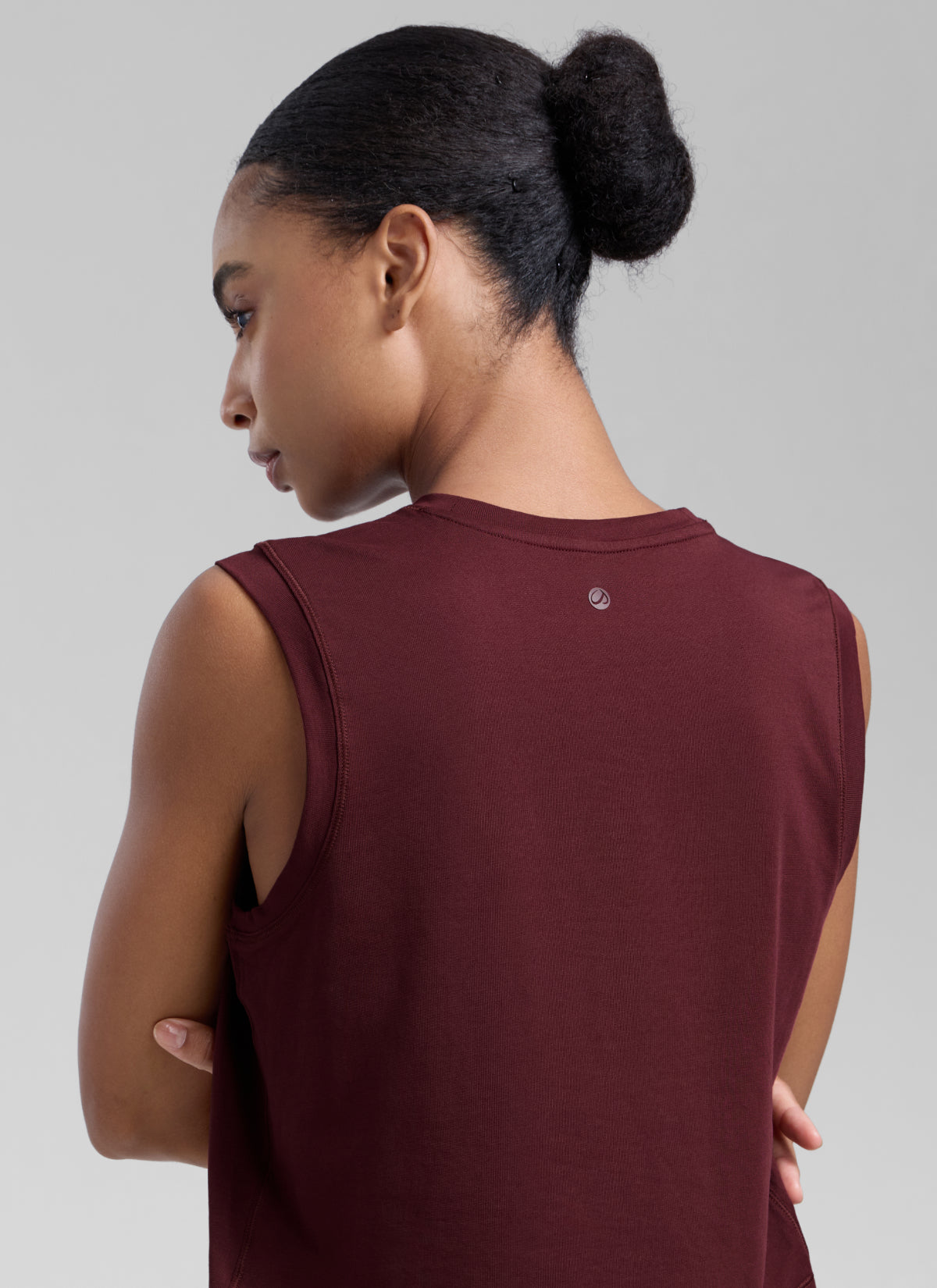 CRZ YOGA Women Workout Casual Poly Cotton-Blend Muscle Tank Quick Dry Red Merlot