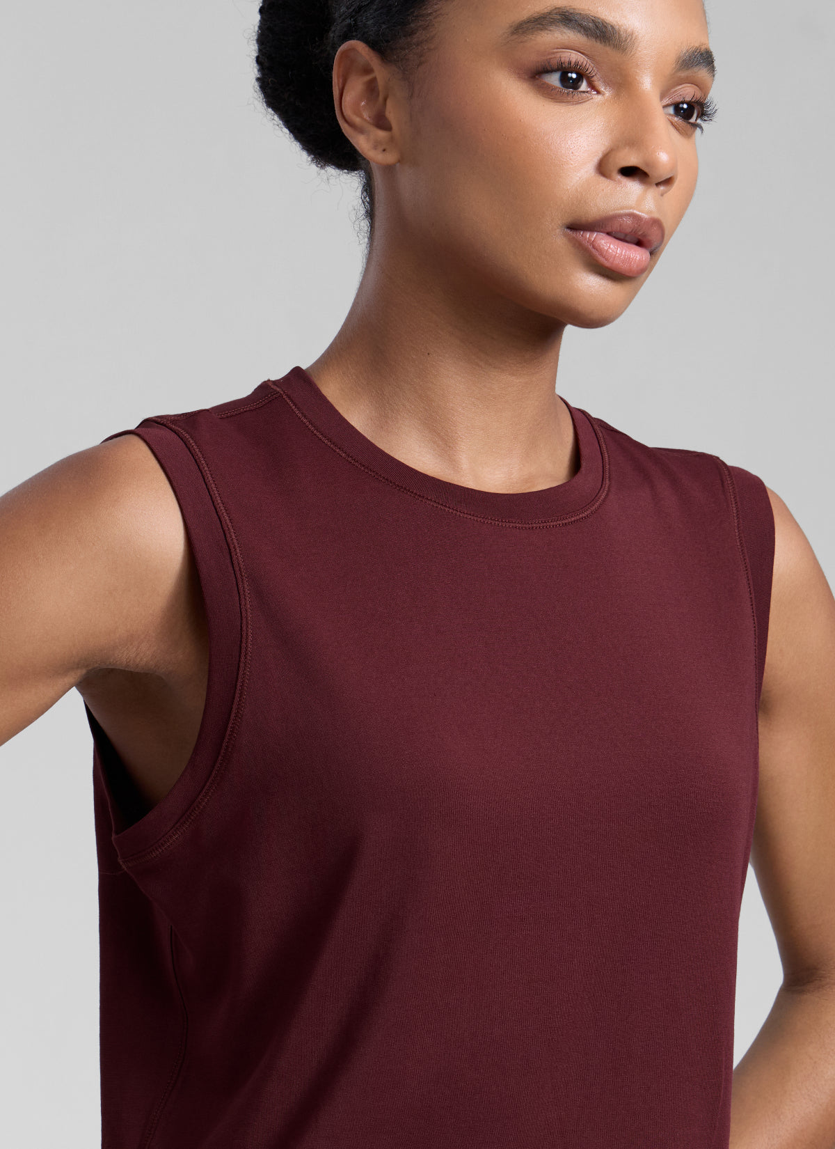 CRZ YOGA Women Workout Casual Poly Cotton-Blend Muscle Tank Quick Dry Red Merlot