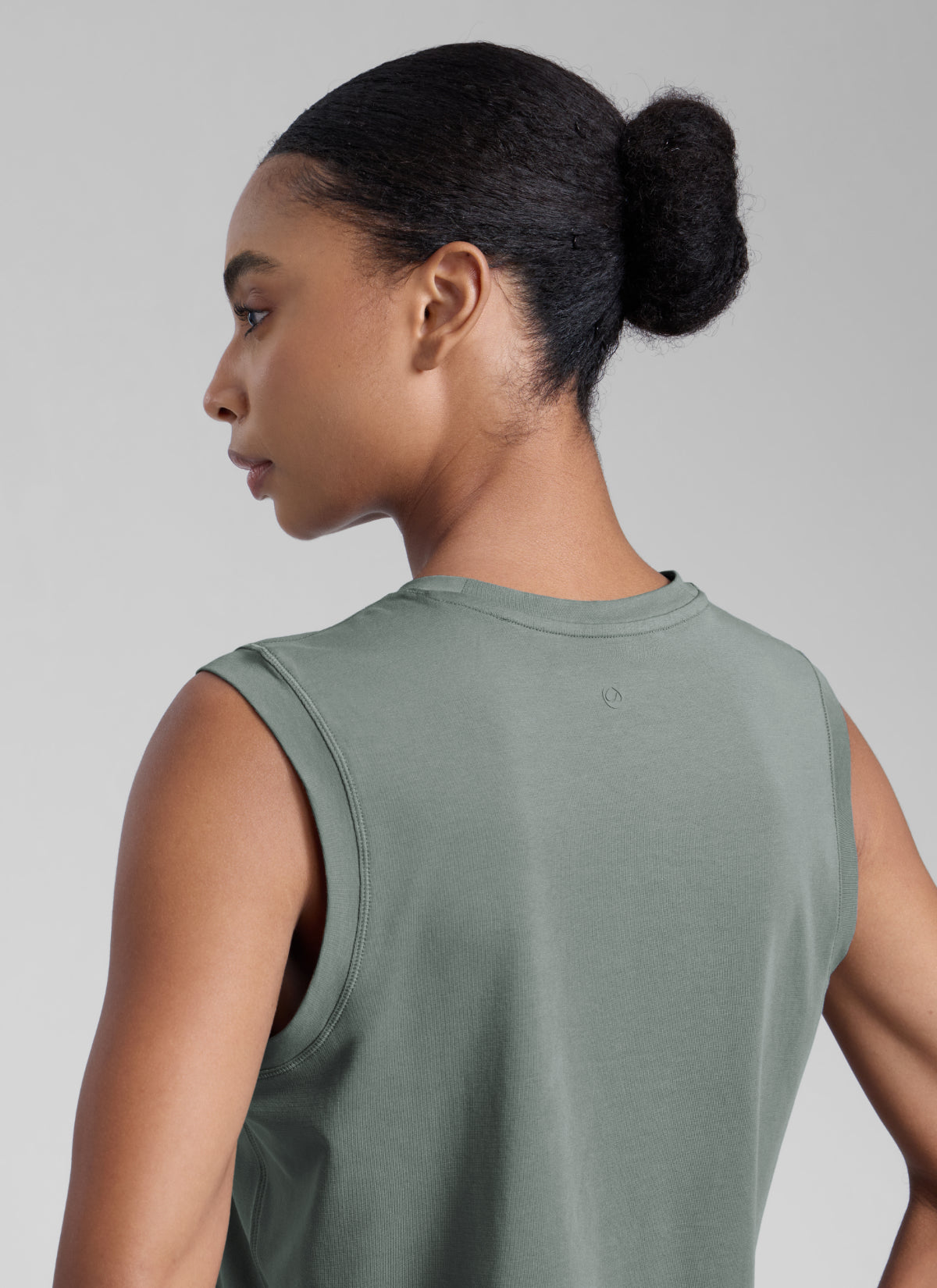CRZ YOGA Women Workout Casual Poly Cotton-Blend Muscle Tank Quick Dry Grey Sage