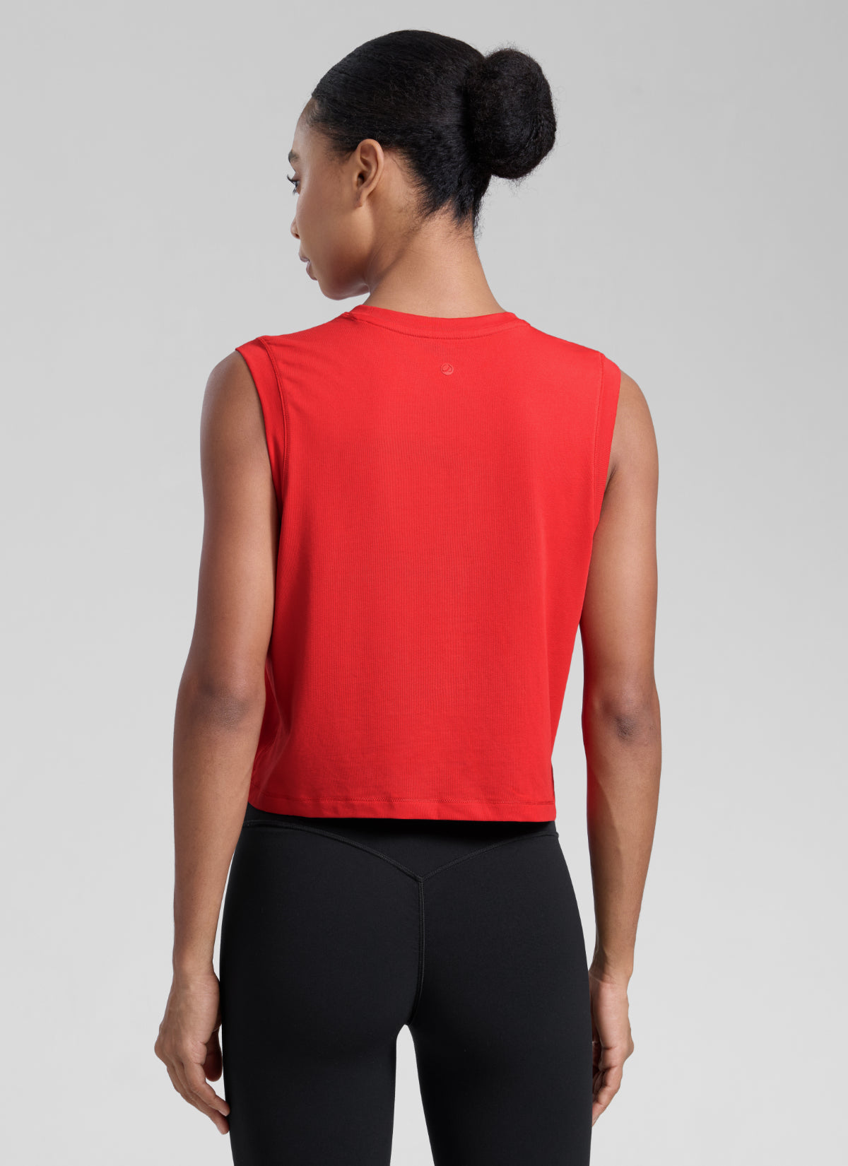 CRZ YOGA Women Workout Casual Poly Cotton-Blend Muscle Tank Quick Dry Deep Red