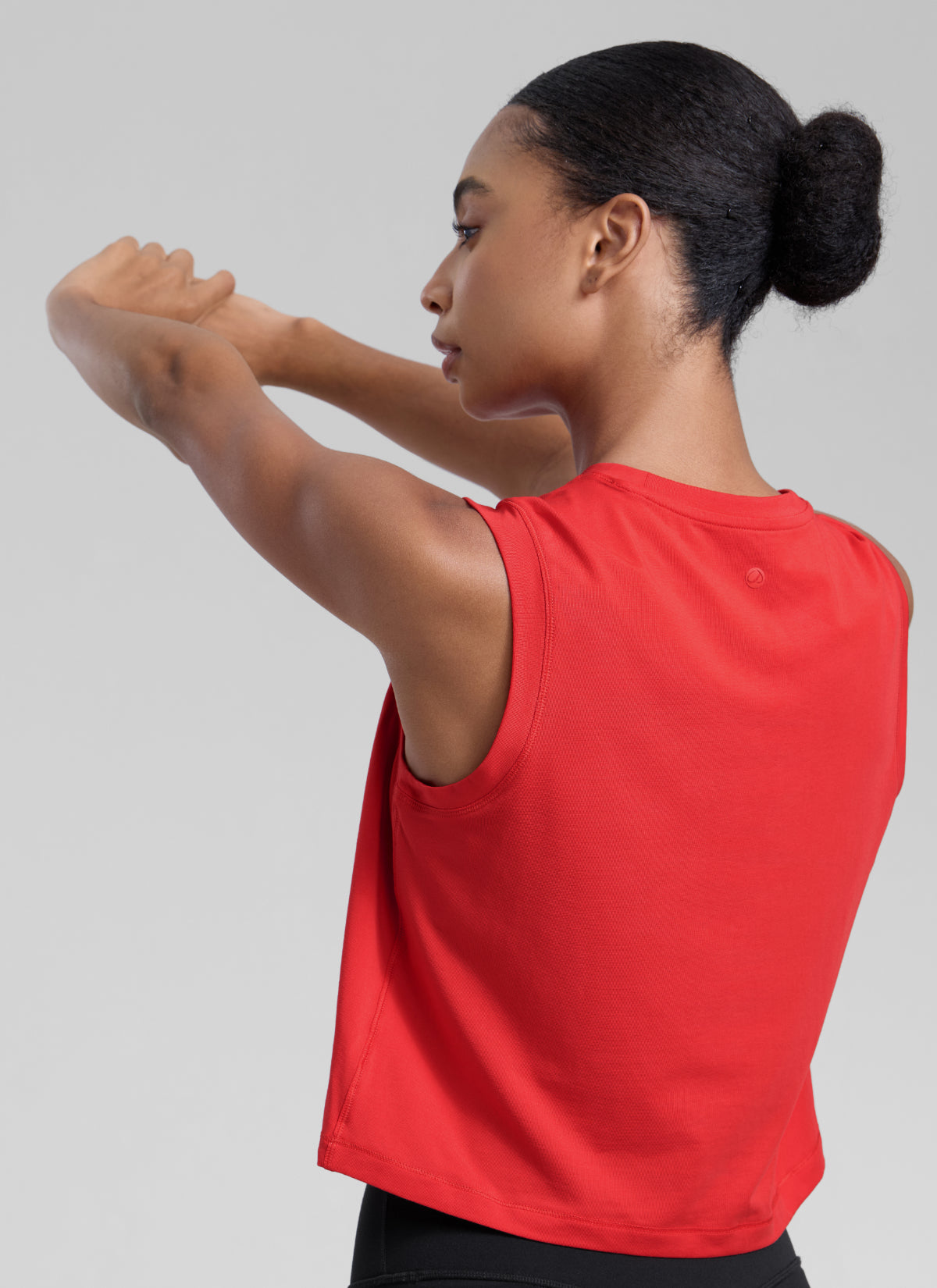 CRZ YOGA Women Workout Casual Poly Cotton-Blend Muscle Tank Quick Dry Deep Red