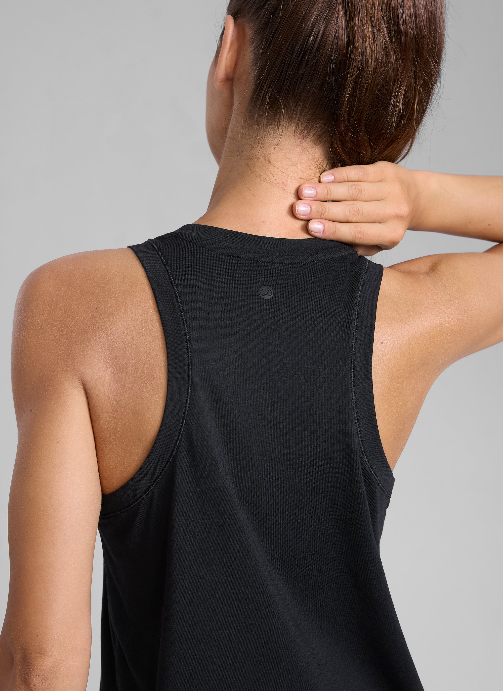 CRZ YOGA Women Workout Casual Poly Cotton-Blend Racerback Tank Tops Black
